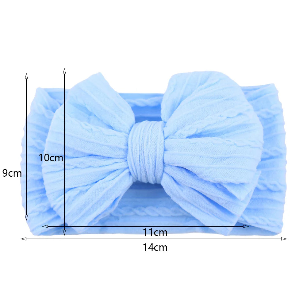 Solid Cable Bow Baby Headband for Child Nylon Layers Headwear Kids Elastic Turban Headwraps Newborn Boys Girls Hair Accessories