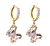 Sweet Fresh Style Butterfly Earrings with Diamonds