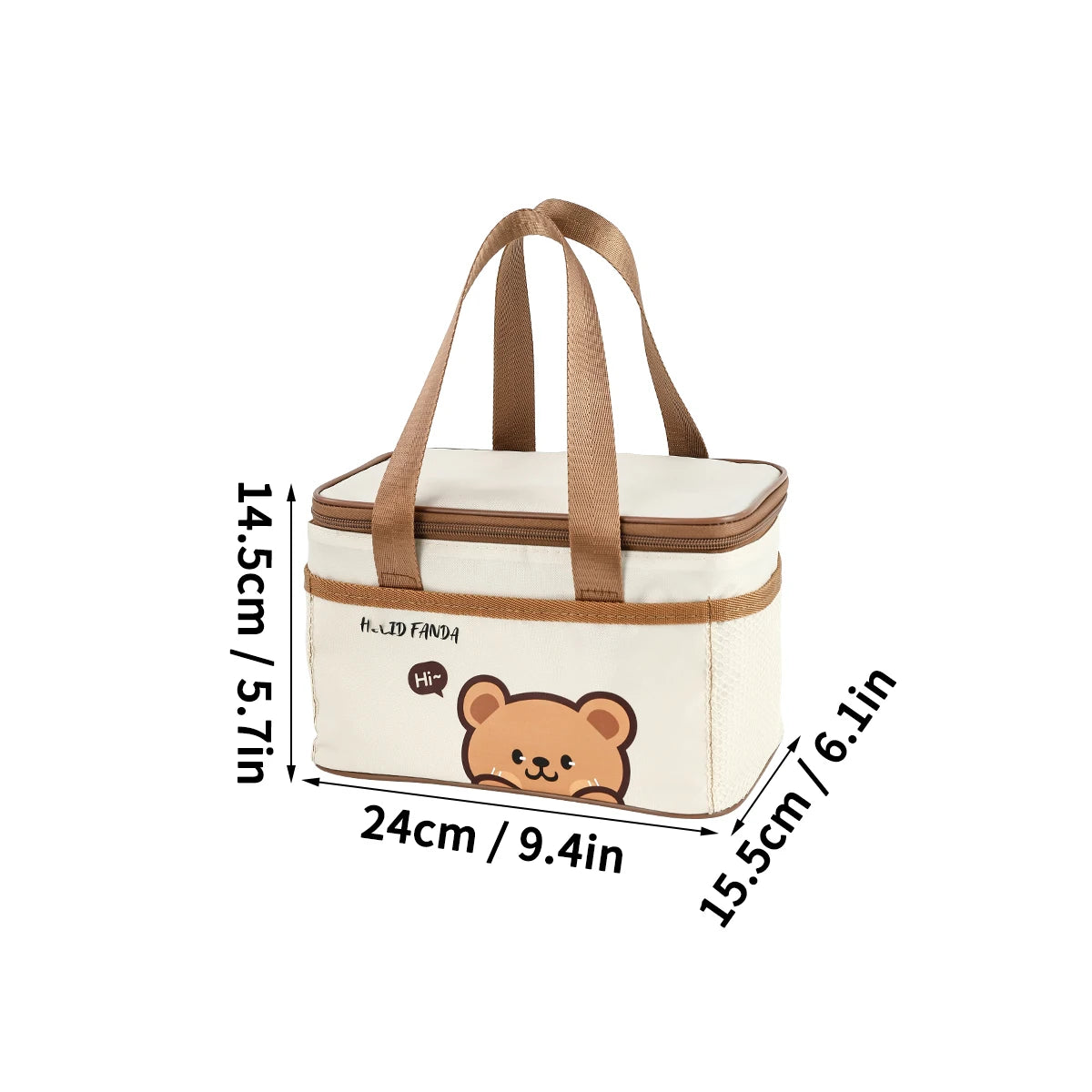 WORTHBUY Cute Thermal Lunch Box Bag Student Portable Large Capacity Insulated Lunch Bag Waterproof Reusable Picnic Cooler Bag