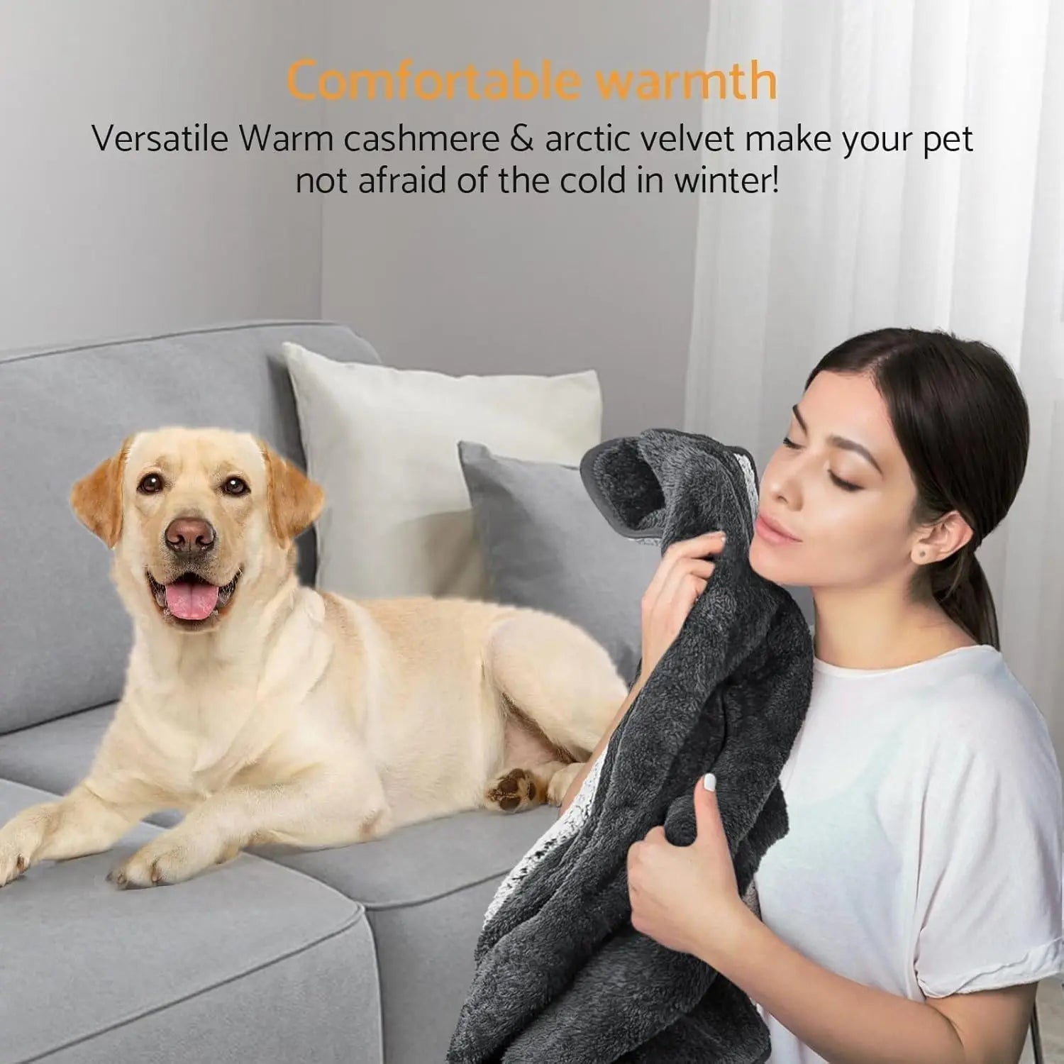 Waterproof Pet Blanket 28x40 inch Pee Proof Dog Blanket for Sofa Bed Couch,Reversible Sherpa Fleece Furniture Protector Cover