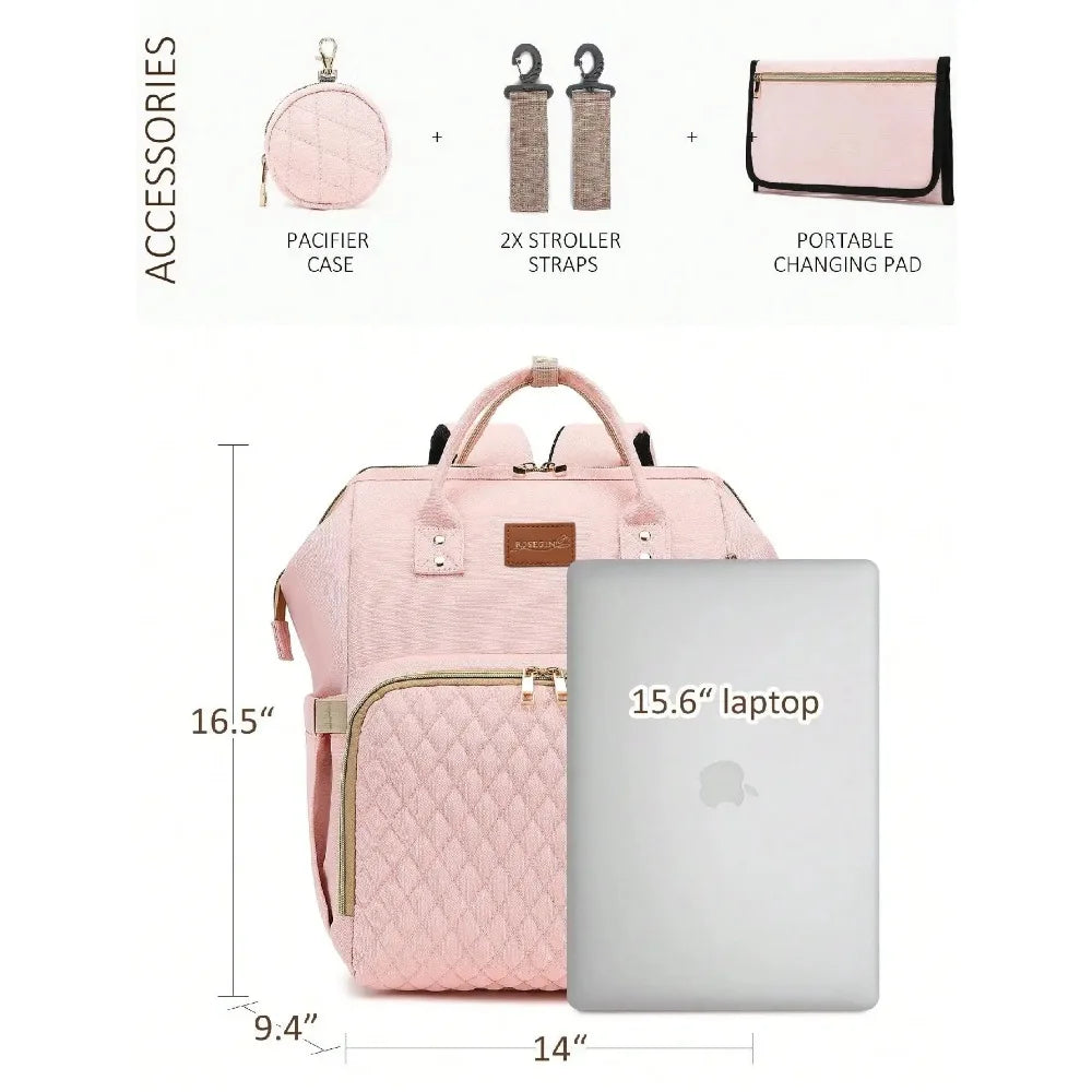 Diaper Bag Backpack With Changing Pad Pacifier Case, Baby Bag for Boy Girl Toddler Waterproof Travel Diaper Bag for Mom