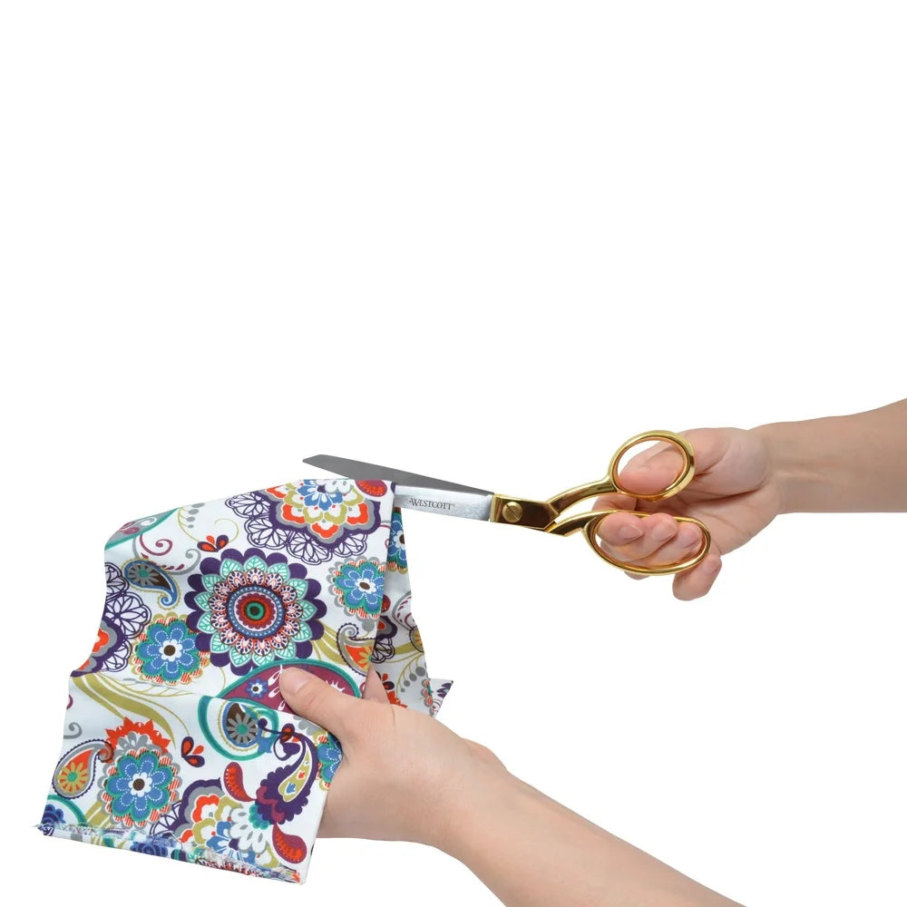 Fashionable 9 Inch Sewing Scissors Durable Stainless Steel Blades Bent Handle Comfortable Cutting Home Office Classroom Use