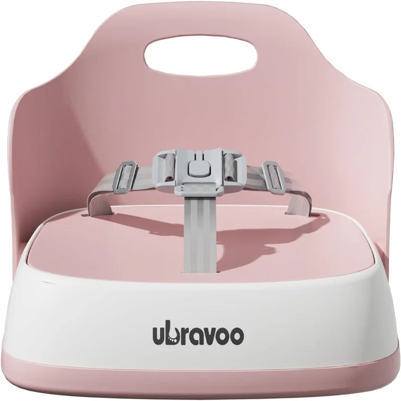 Portable Children's Booster Seat for Dining - Travel High Chair with 3-Point Harness & 2 Adjustable Straps, Washable Design