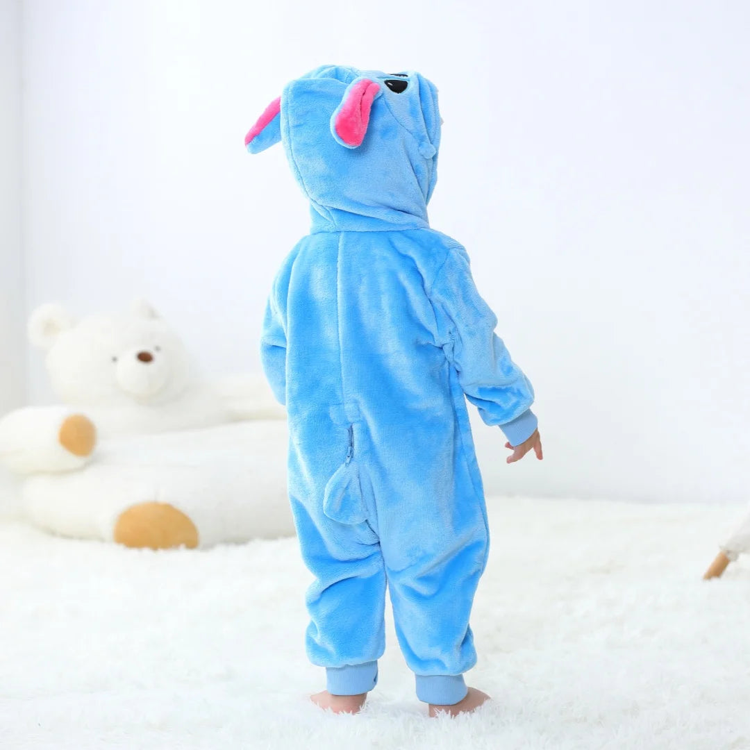 Baby Kigurumi Stitch Cartoon Romper Infant Kids Animal Jumpsuit Toddler Clothes Bodysuits Girls Boys Cosplay Pyjamas Costumes
