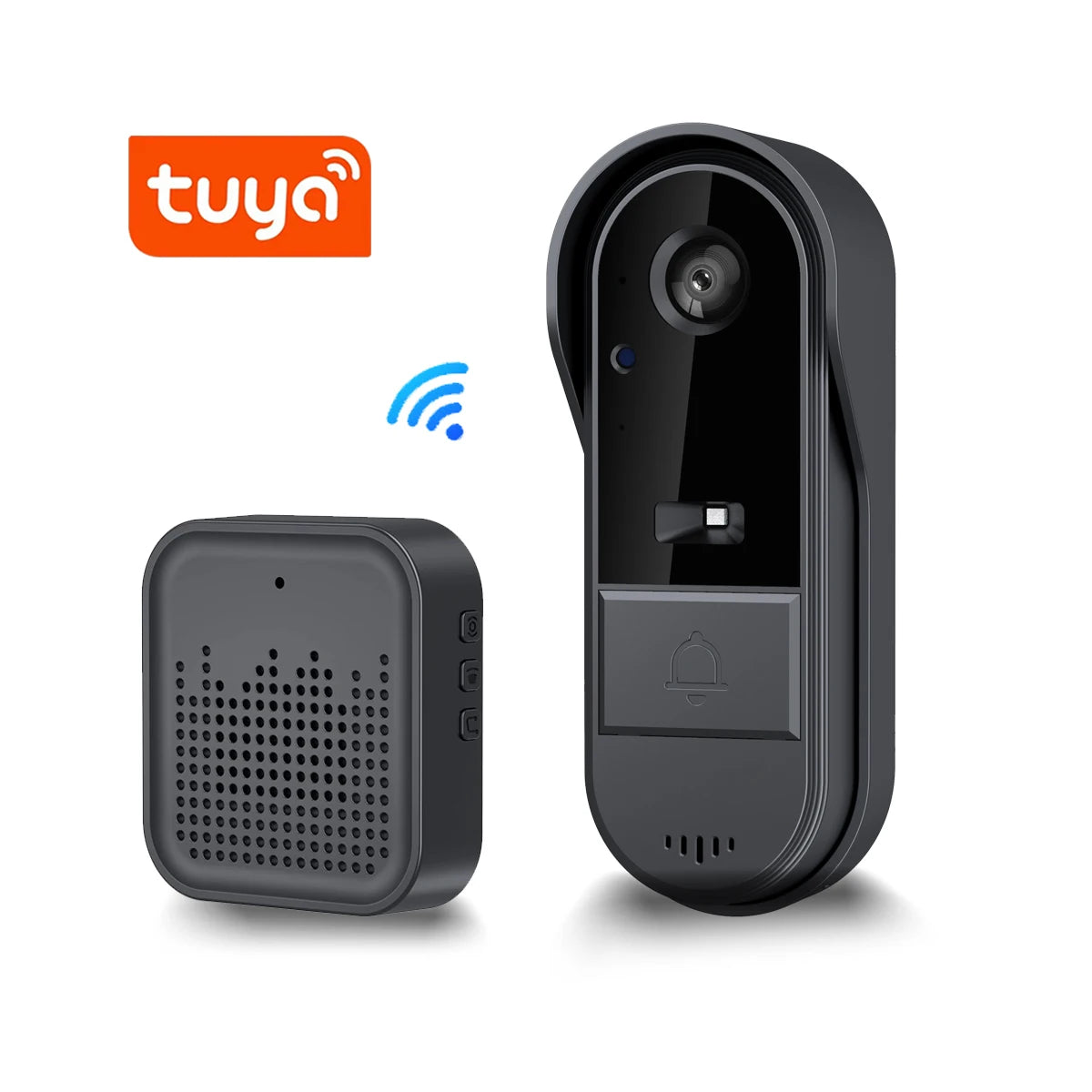 Tuya WiFi doorbell  2-way HD 1080P, microSD/cloud, waterproof, 1000mAh battery, long standby,Wireless Security Camera