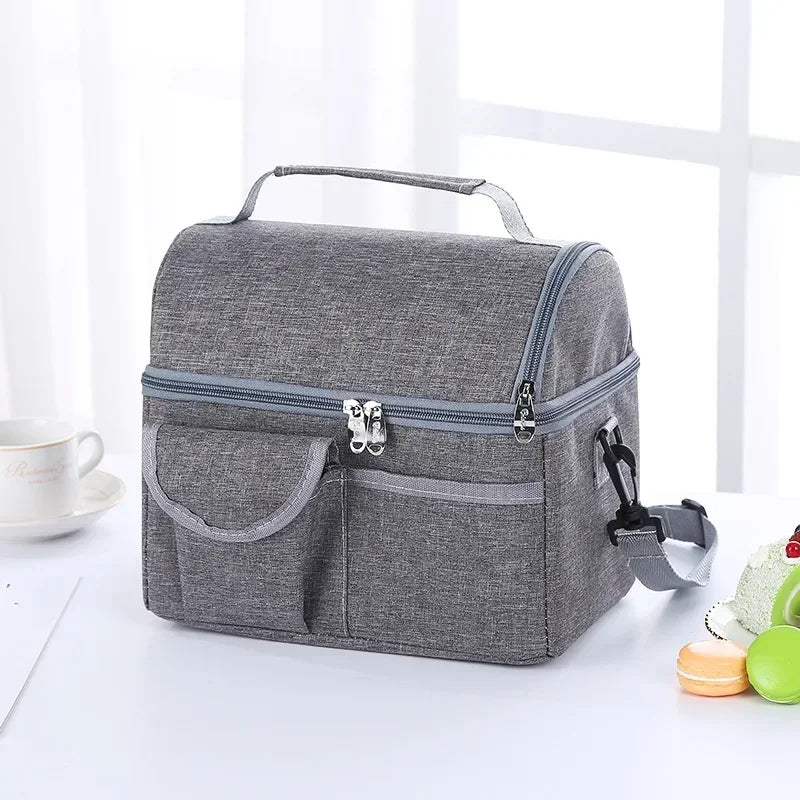 Lunch Bag Reusable Insulated Thermal Bag Women Men Multifunctional 8L Cooler and Warm Keeping Lunch Box Leakproof Waterproof