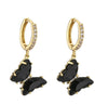 Sweet Fresh Style Butterfly Earrings with Diamonds