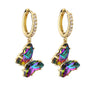 Sweet Fresh Style Butterfly Earrings with Diamonds