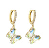 Sweet Fresh Style Butterfly Earrings with Diamonds