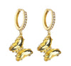 Sweet Fresh Style Butterfly Earrings with Diamonds